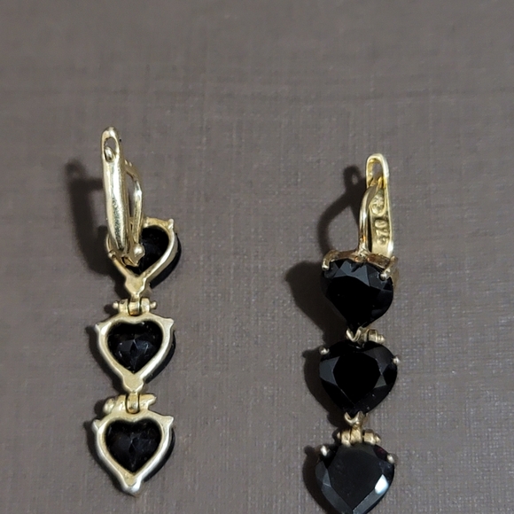 925 Silver Earings with dark red gemstone - Picture 6 of 6